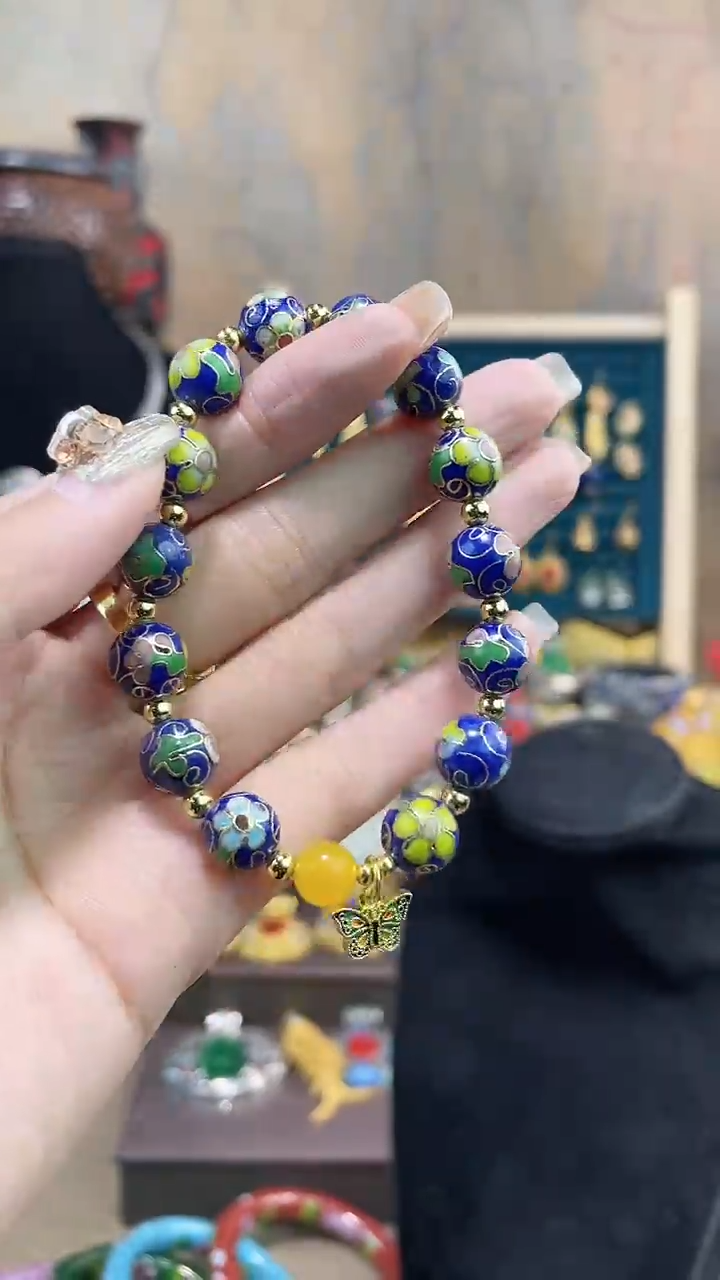 非遗手工景泰蓝手串1.0宝蓝