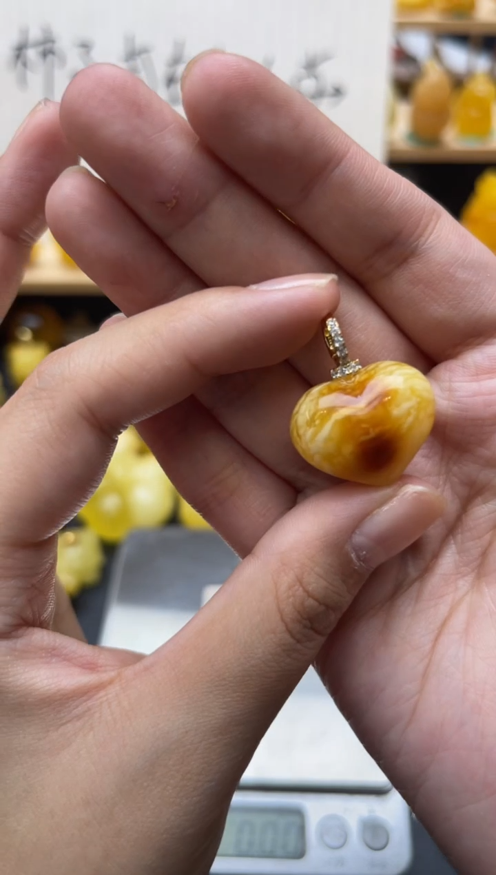 琥珀银S925镶嵌珠宝奇石022琥珀蜜蜡微瑕