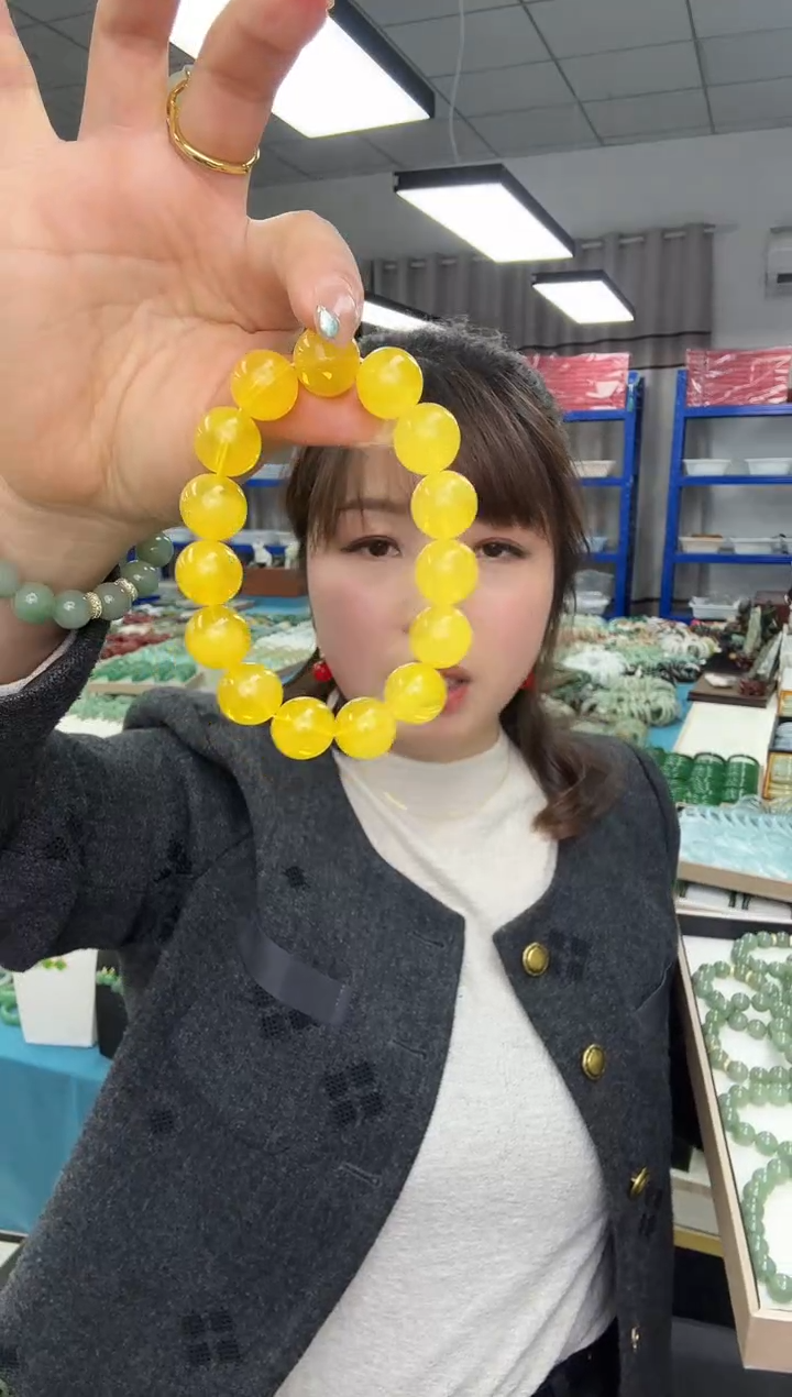 手链未镶嵌鸡油黄14毫米单圈