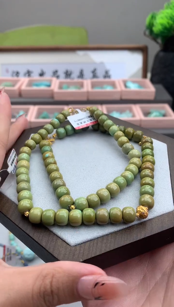 绿松石未镶嵌项链多圈A117