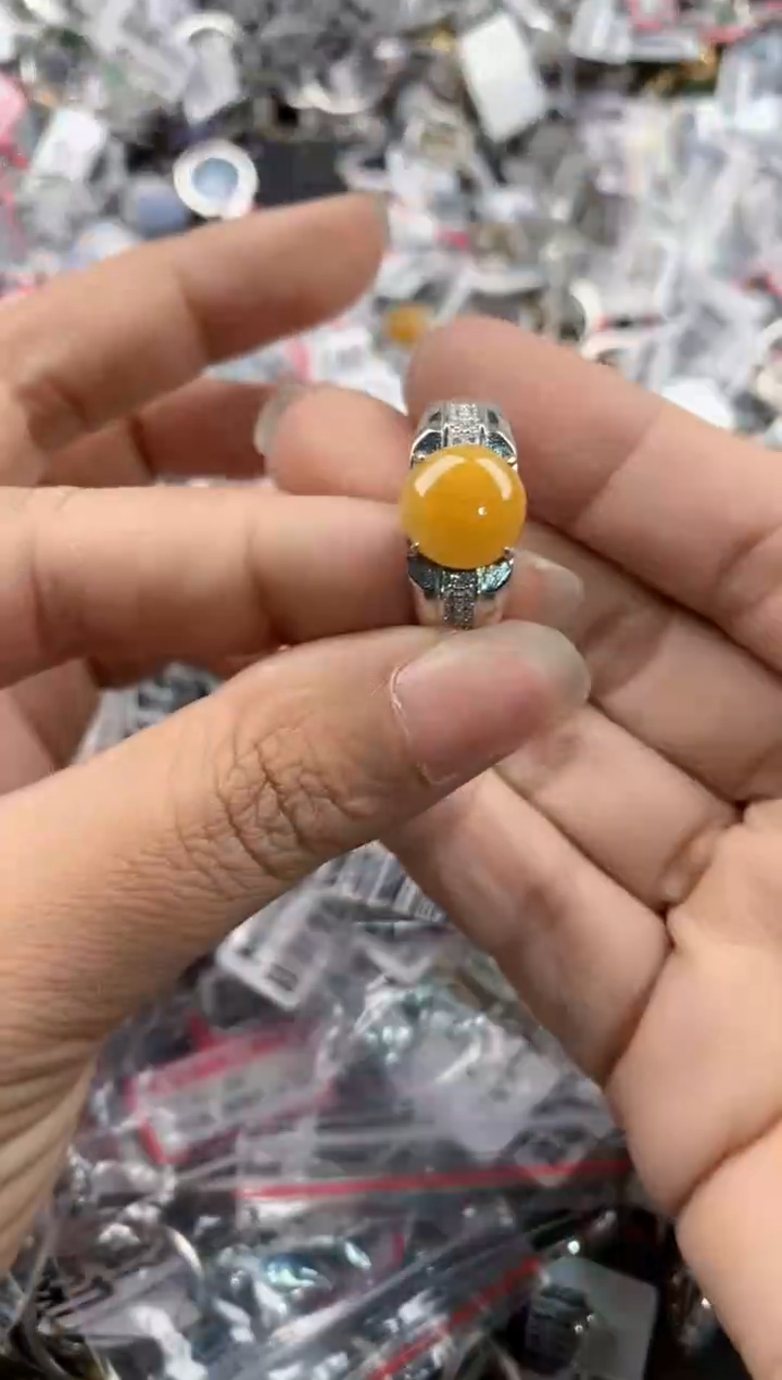 银S925镶嵌戒指翡翠17-17-17          2