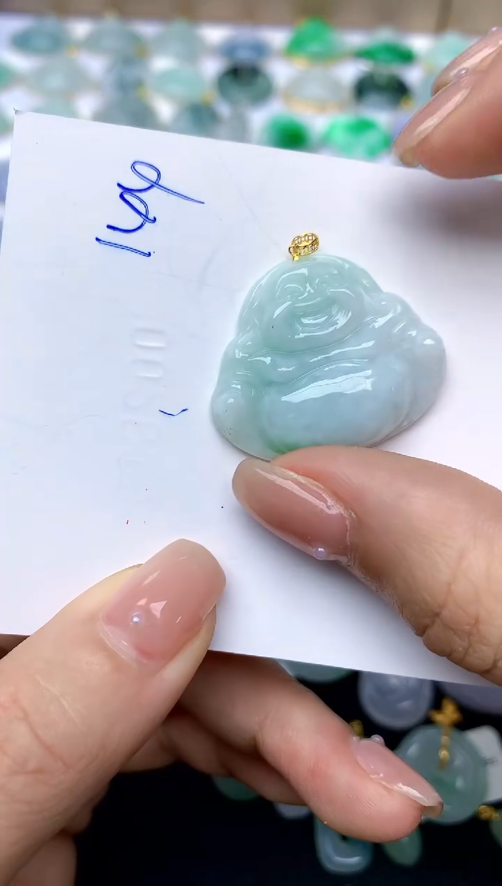 【闪购商品】翡翠颈饰18K金镶嵌144天然A货翡翠