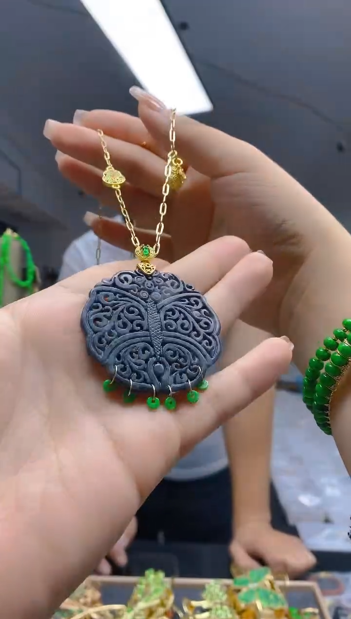 【闪购商品】翡翠耳饰合金266翡翠锁骨链