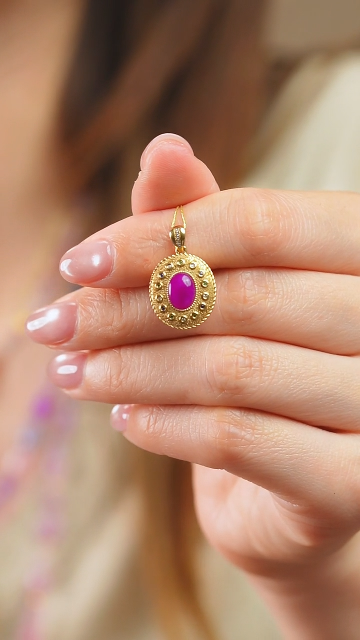 苏纪石（舒俱来）18K金镶嵌吊坠(不含链)29