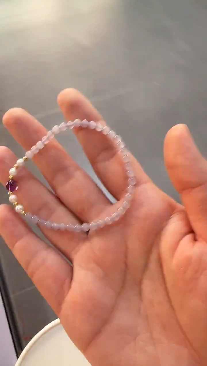 未镶嵌手链和田玉和田玉烟紫手串