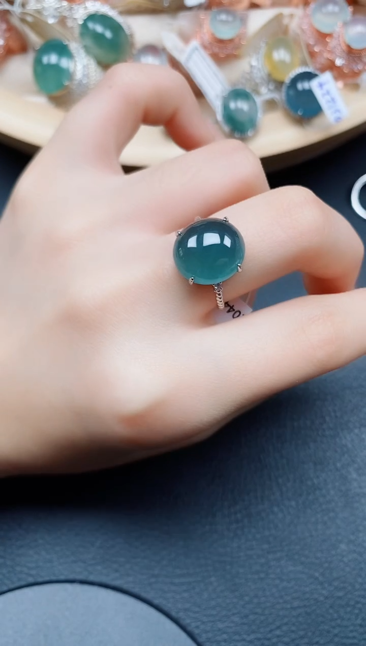 【闪购商品】翡翠戒指银S925镶嵌翡翠