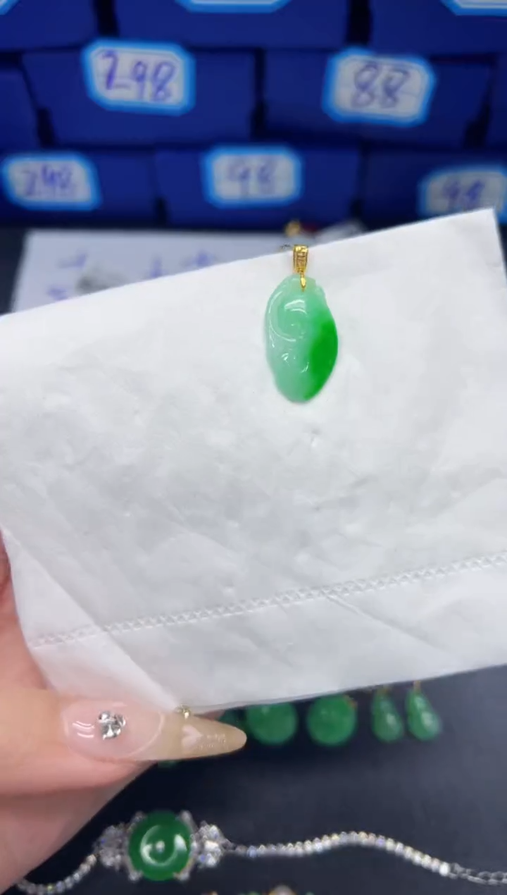 【闪购商品】翡翠颈饰18K金镶嵌Y缅料A货/支持复检/一件