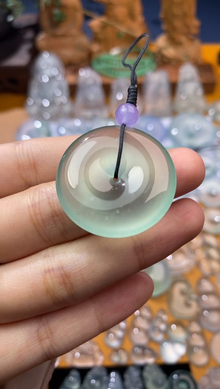 【闪购商品】定制翡翠未镶嵌平安扣30.7*5.9