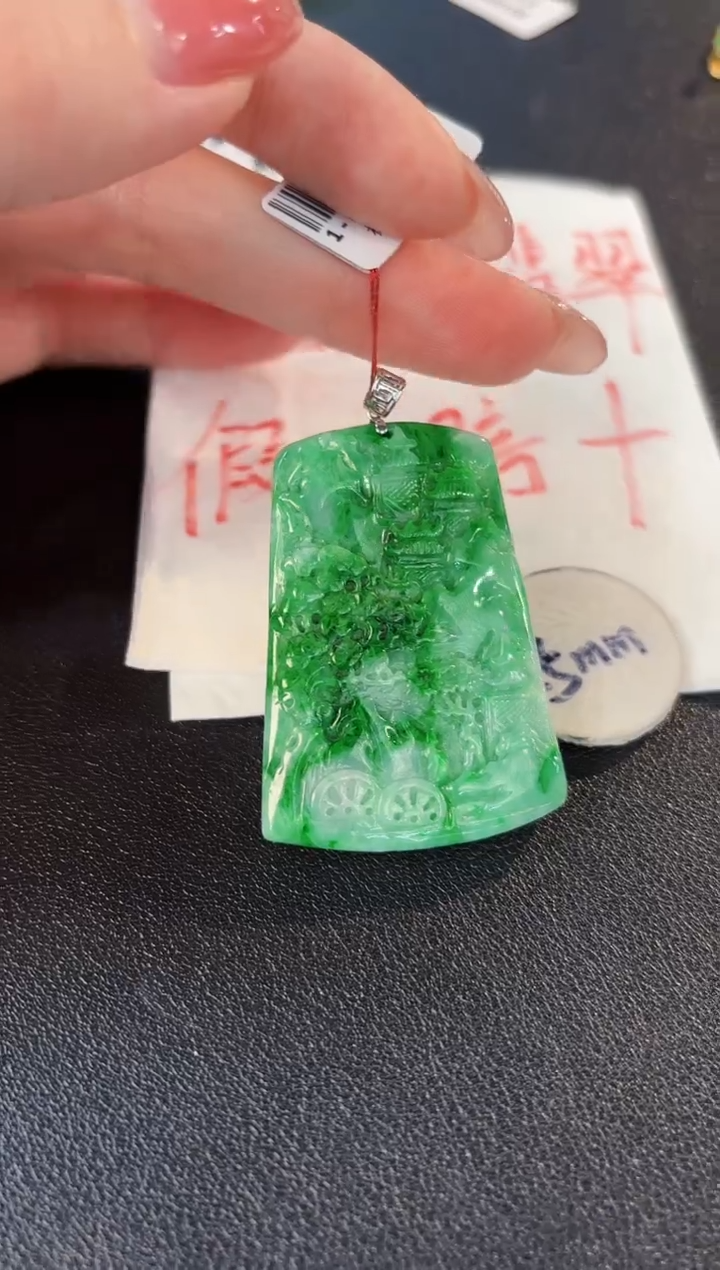 【闪购商品】翡翠颈饰18K金镶嵌缅料A货/支持复检/一件