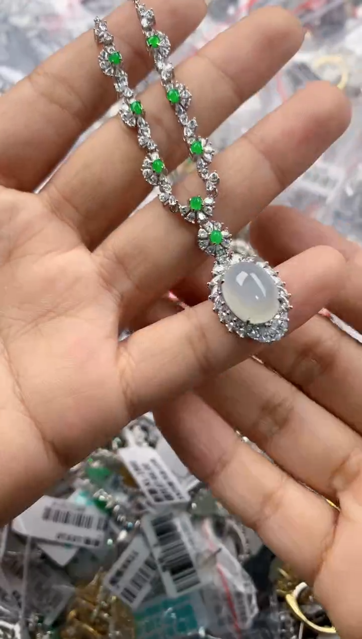 银S925镶嵌戒指翡翠333     1