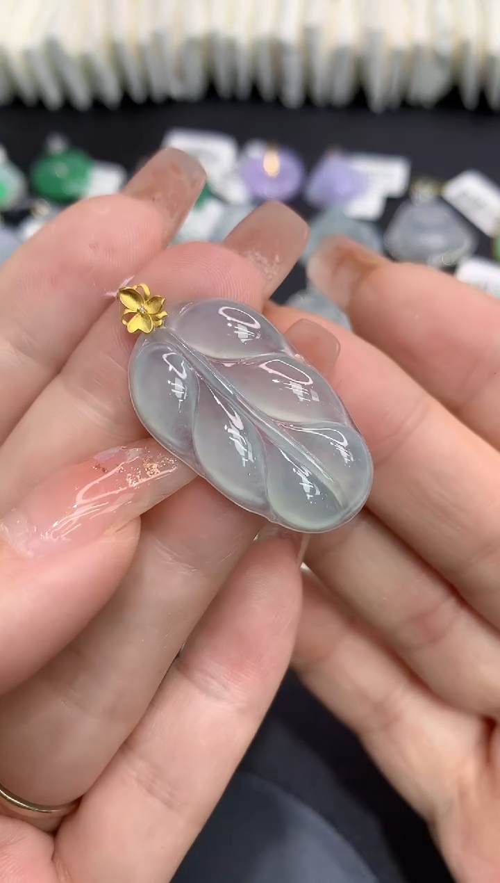 吊坠(不含链)18K金镶嵌翡翠11111111111111