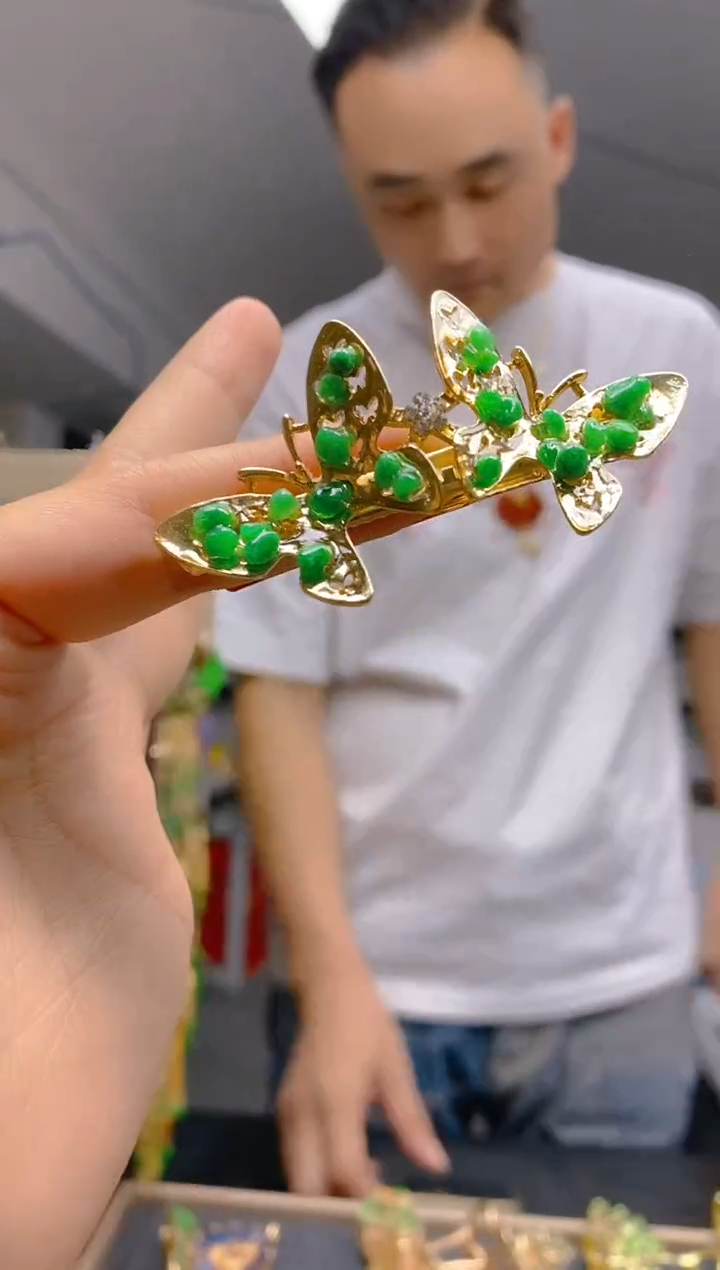 【闪购商品】翡翠耳饰合金0306翡翠发簪