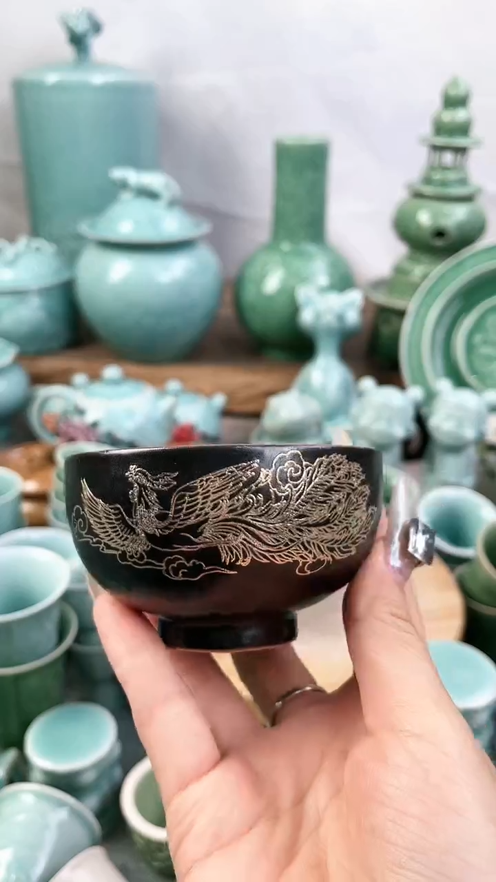 纯手工 特价福利 微瑕 慧仙青瓷