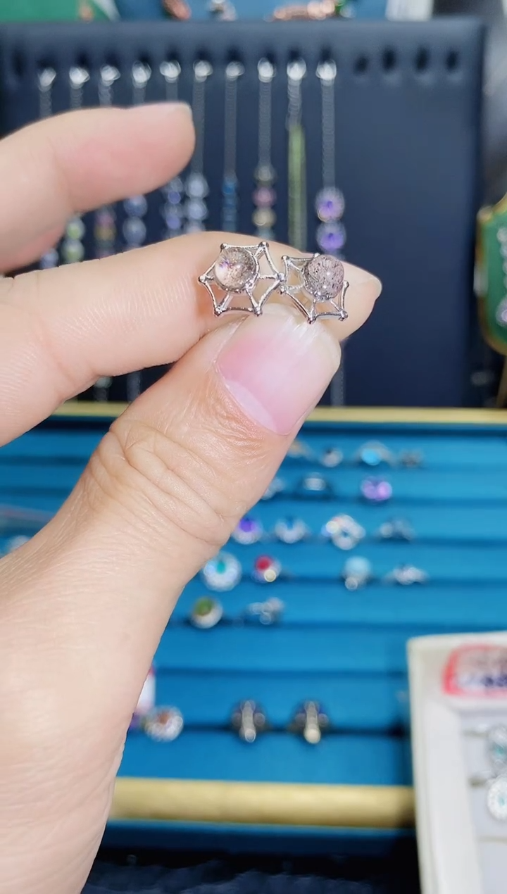 【闪购商品】水晶耳饰银S925镶嵌1121