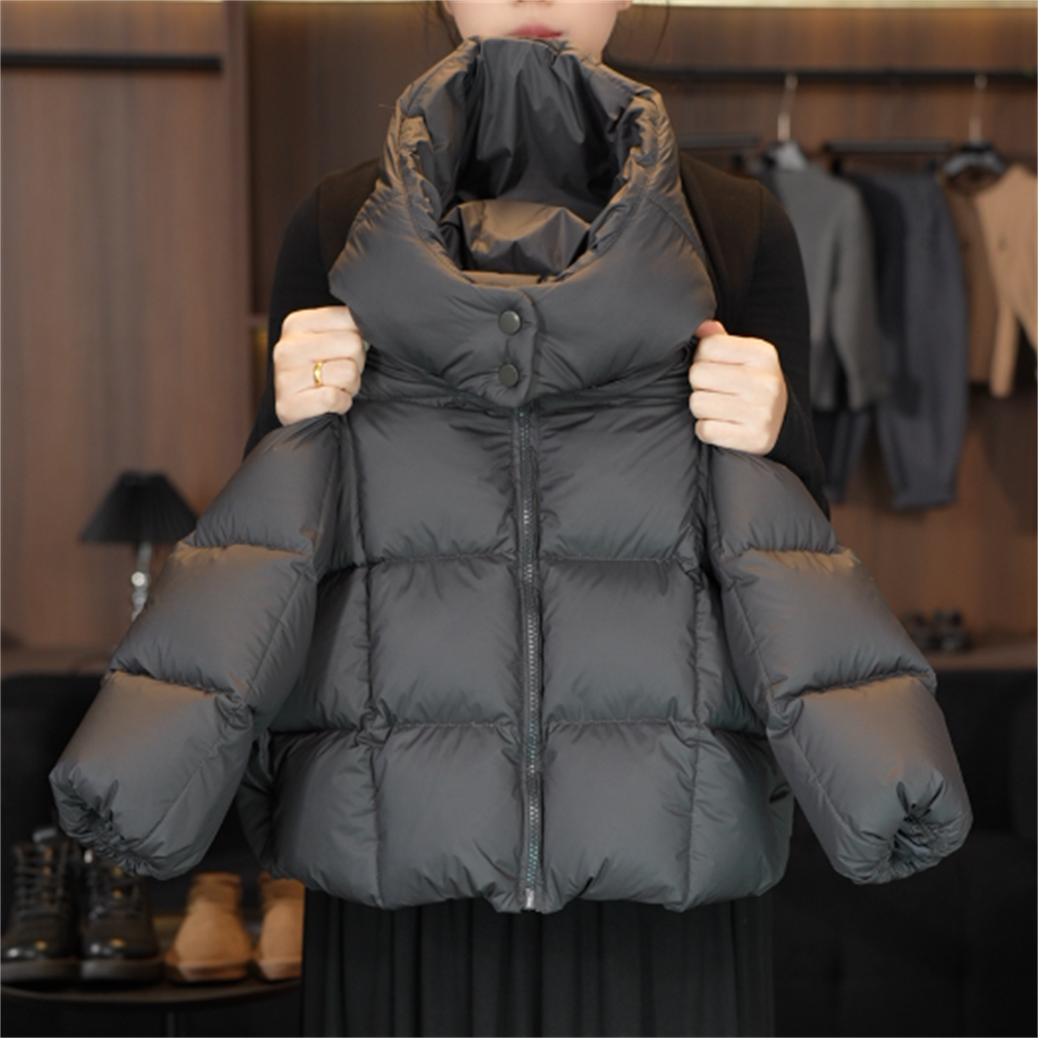 【森叔专属】2025款儿童韩版时尚双倍充绒加厚连帽白鸭绒羽绒服