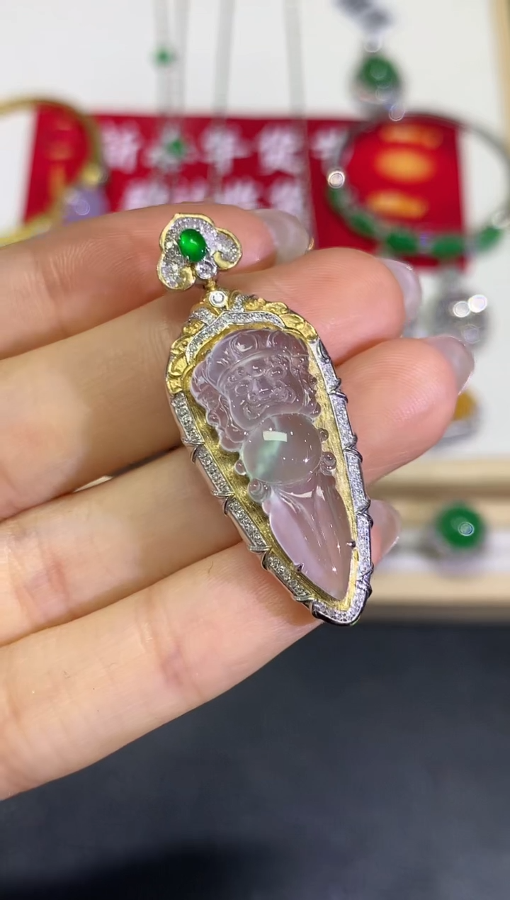 【闪购商品】定制翡翠18K金镶嵌团购35