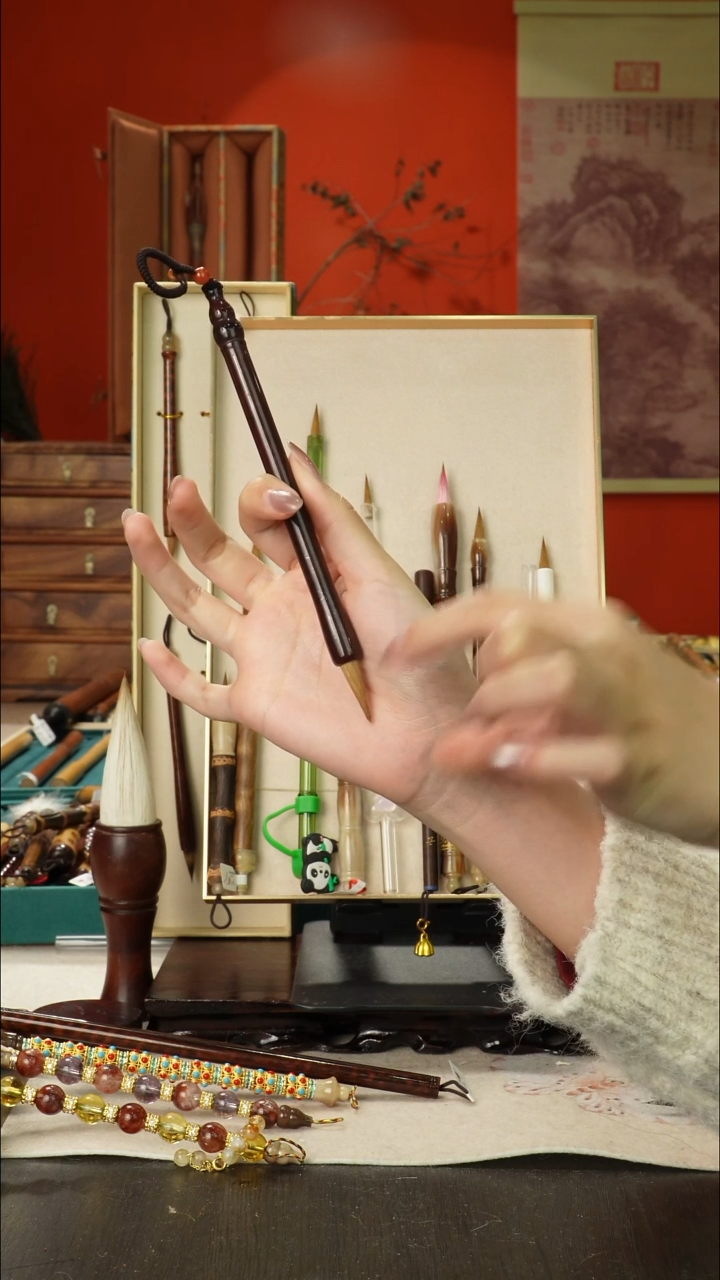 329号闪孤品高货毛笔链接 清水试笔 蘸墨不退