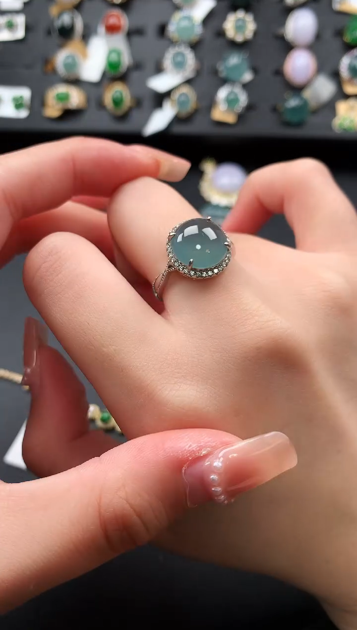 【闪购商品】翡翠戒指银S925镶嵌52141