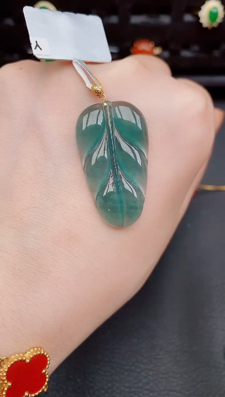 【闪购商品】翡翠颈饰18K金镶嵌天然a货翡翠329