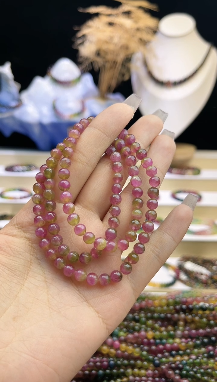 【闪购商品】碧玺/未镶嵌J5mm+碧玺多圈多样性发货