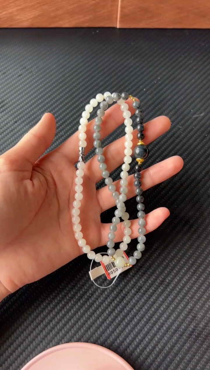 和田玉未镶嵌项链若羌微色差卡6妈妈链