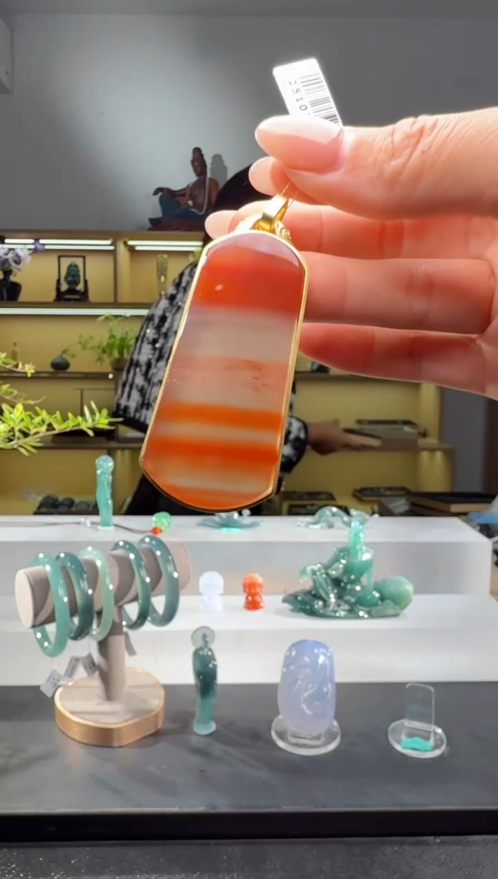 吊坠(不含链)未镶嵌南红玛瑙无事牌