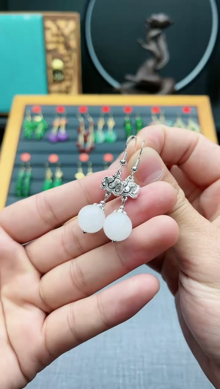 【闪购商品】玛瑙/玉髓耳钉银S925镶嵌435000