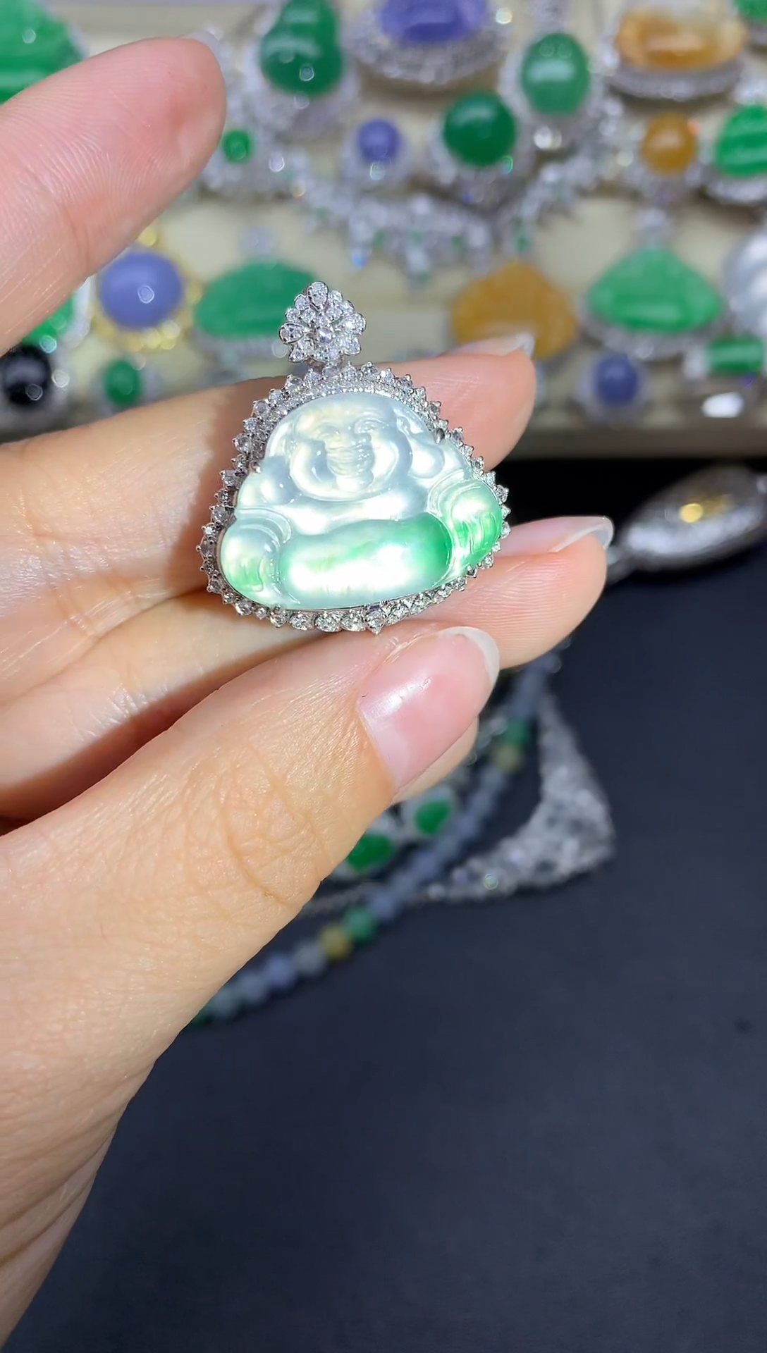 【闪购商品】翡翠颈饰18K金镶嵌651--分单-总价20900