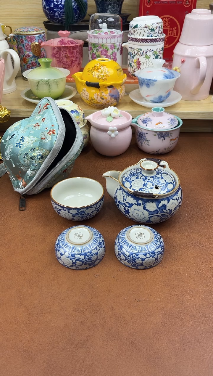 陶陶瓷茶具摆件旅行套组