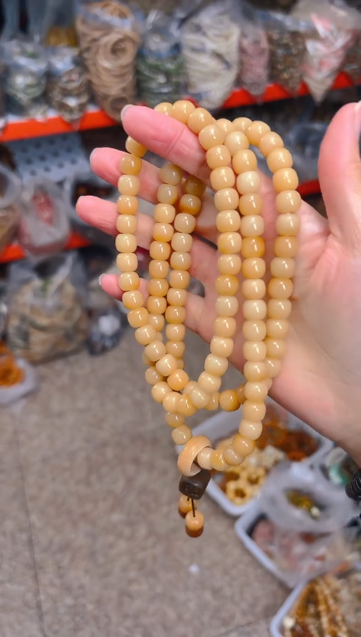 吊坠菩提根/象牙果风化小卡桶珠108项链
