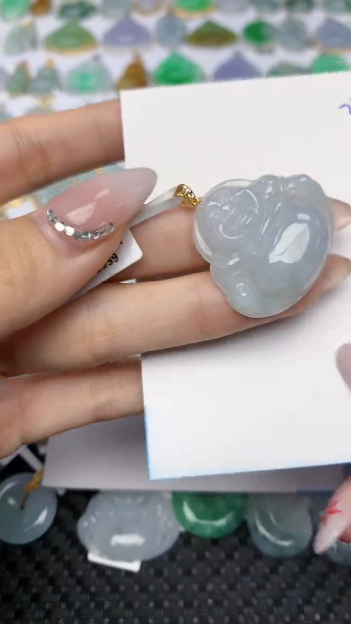 【闪购商品】翡翠颈饰18K金镶嵌天然翡翠a货