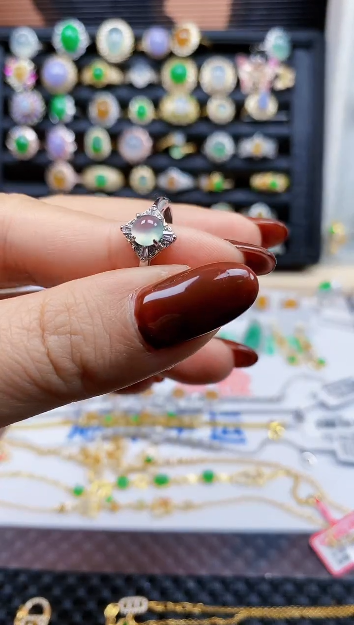 银S925镶嵌戒指翡翠82