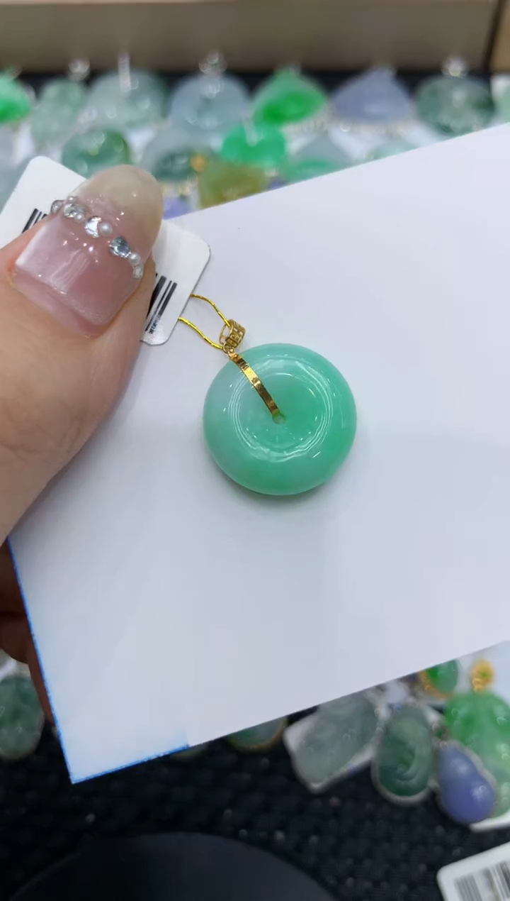 【闪购商品】翡翠颈饰18K金镶嵌222222222