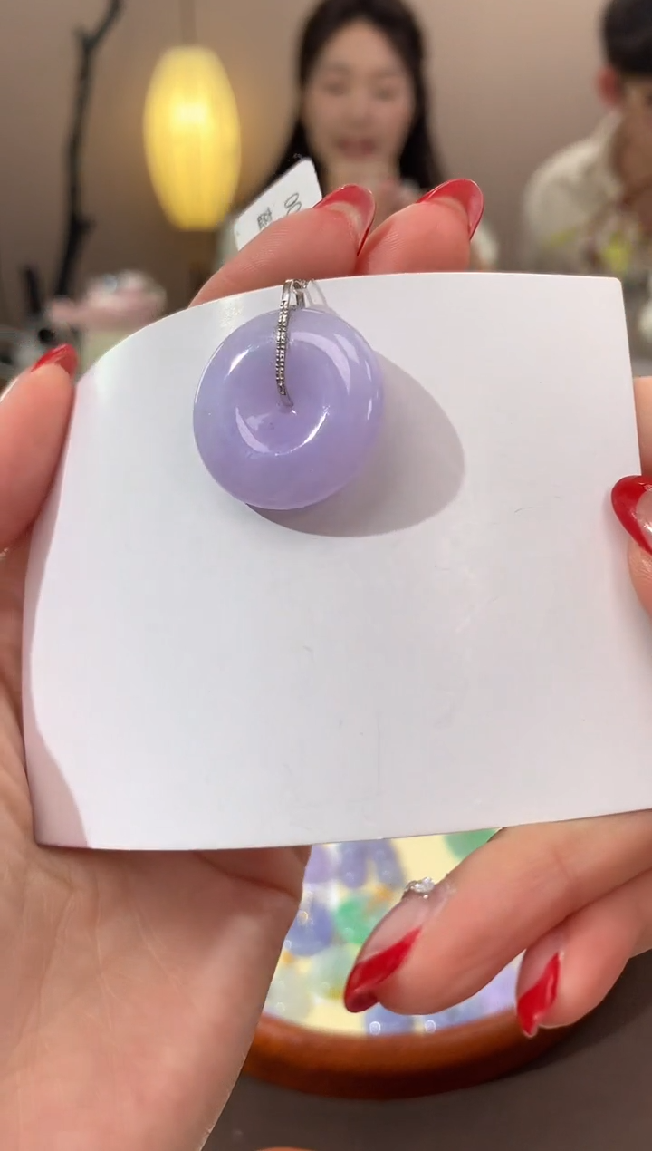 【闪购商品】翡翠颈饰18K金镶嵌天然缅甸a货翡翠