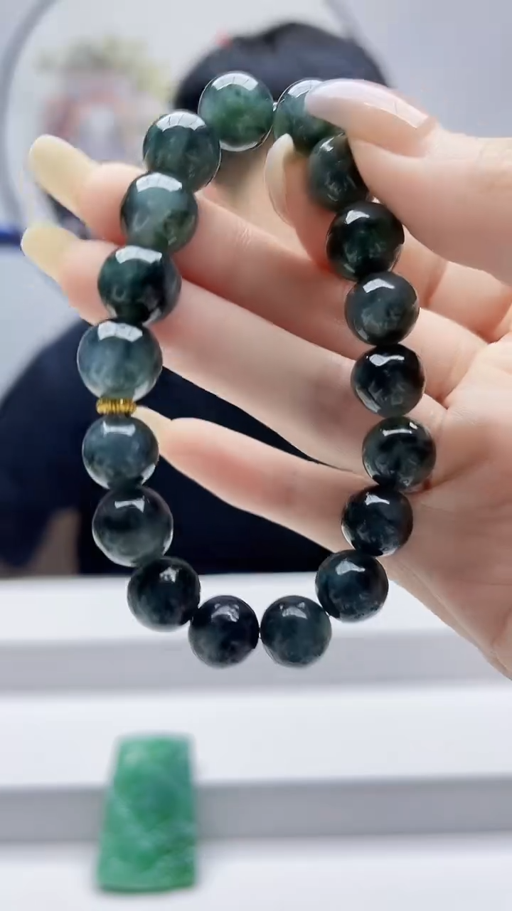 未镶嵌定制翡翠毛货-手串63