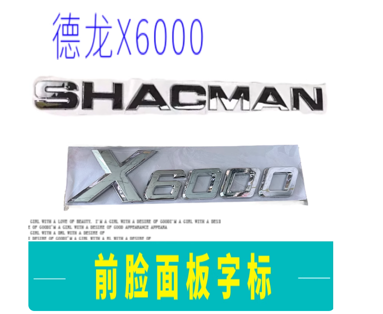 用于陕汽德龙X6000车标前面板字母标志英文字帖字牌S圆标重卡配件