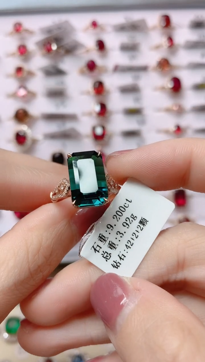 【闪购商品】碧玺18K金戒指18K金镶嵌1