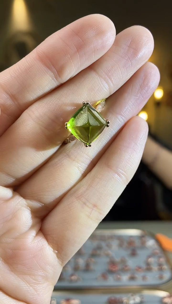 银S925镶嵌手饰橄榄石手饰