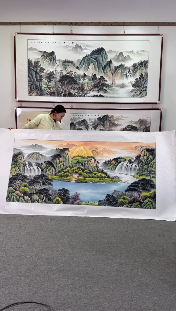 国画宝地生金200*90手绘国画