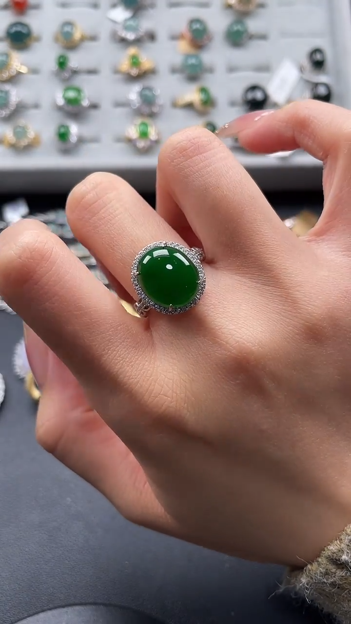 【闪购商品】翡翠戒指银S925镶嵌456454