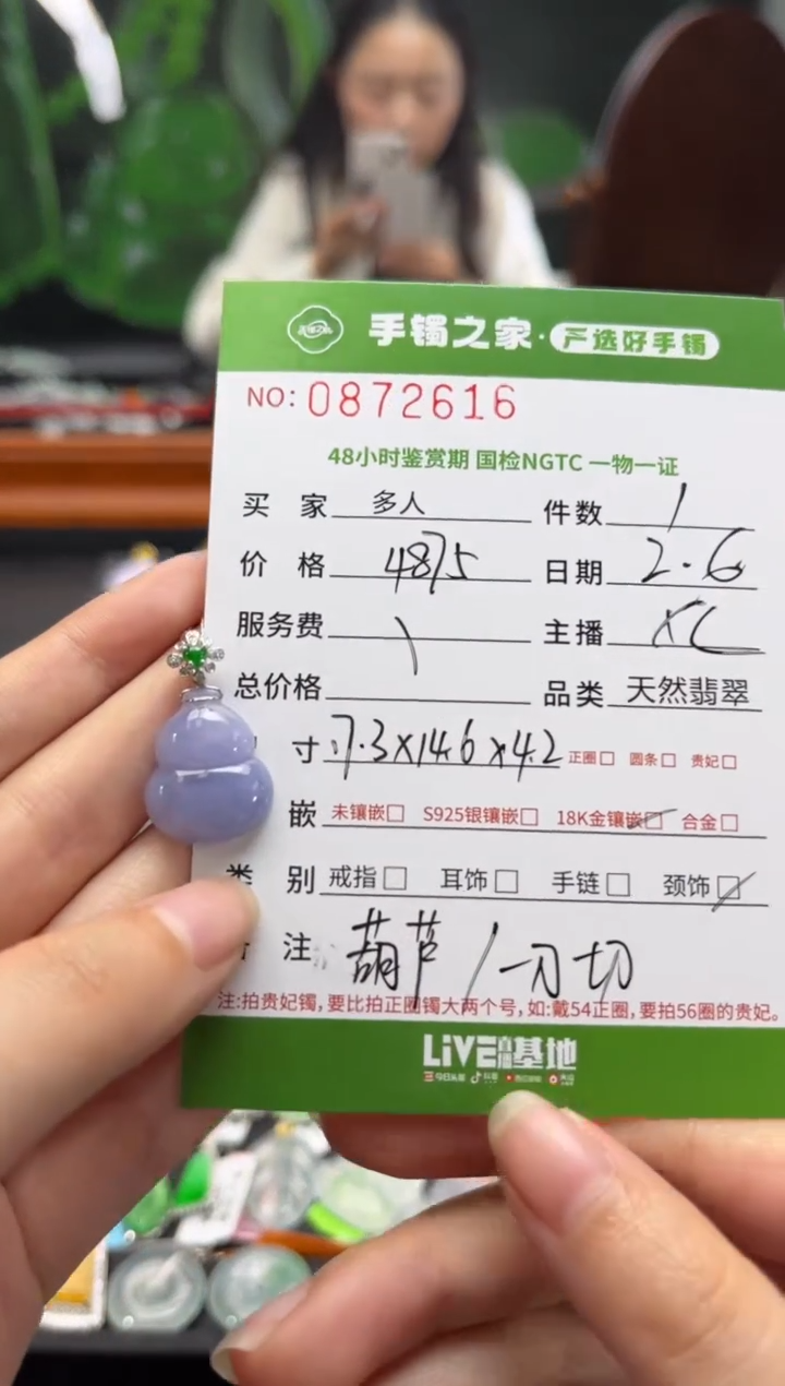 【闪购商品】翡翠颈饰银S925镶嵌多人