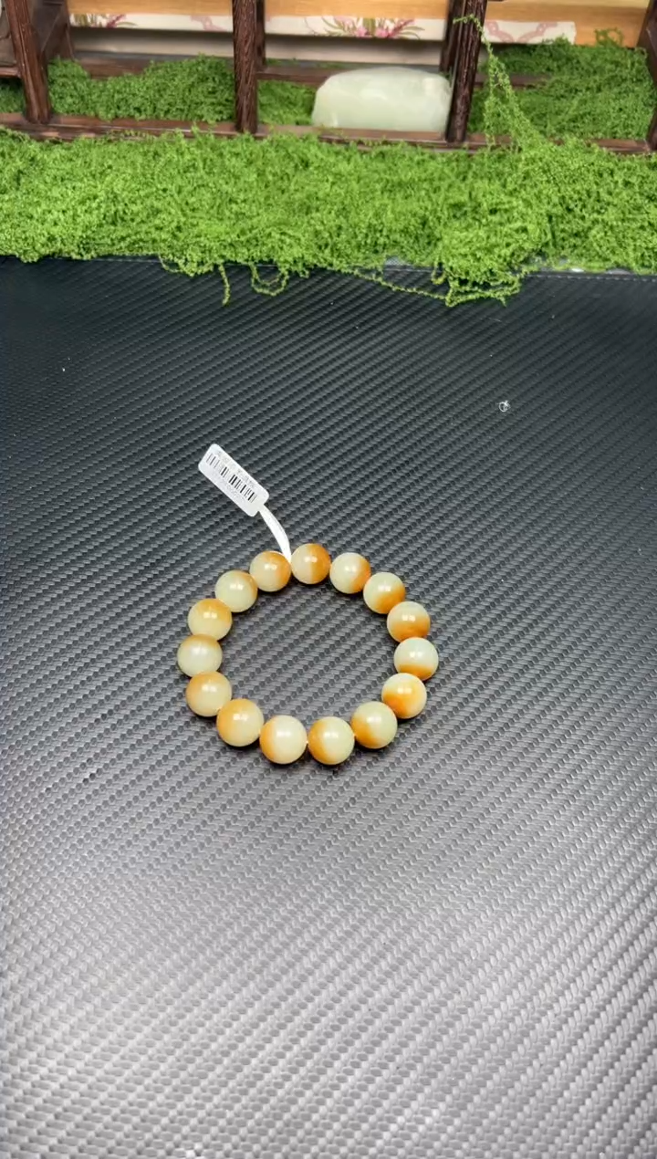 未镶嵌手串和田玉若羌微色差卡14