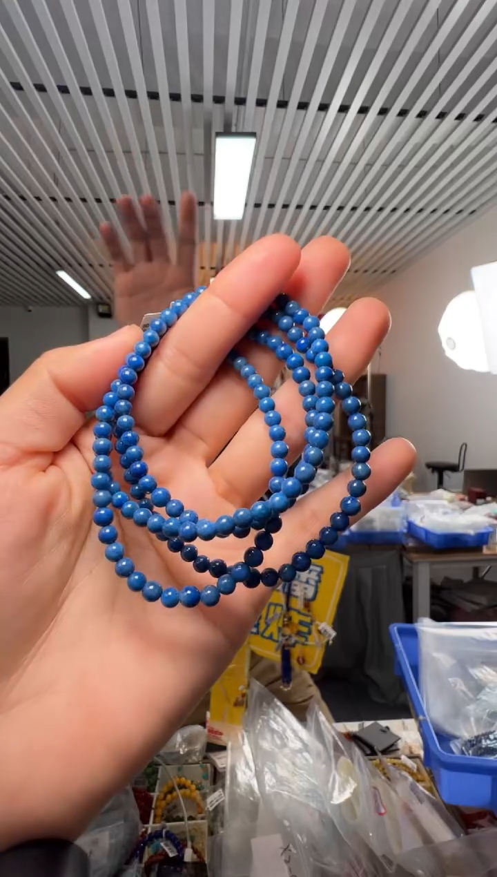 未镶嵌青金石手链青金石圆珠多圈手串