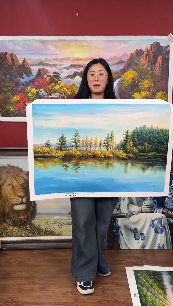 油画【107号】约90*60cm丨朝鲜原创纯手绘孤品油画丨顺丰包邮