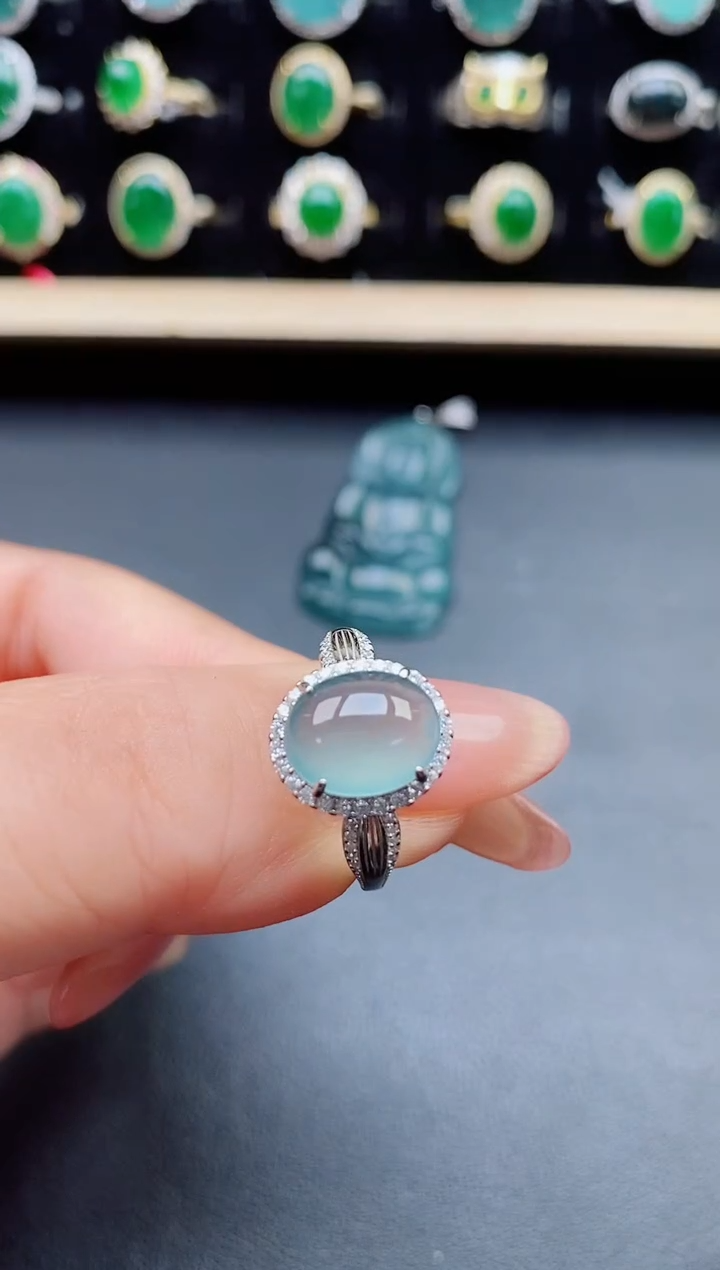 翡翠戒指银S925镶嵌321321