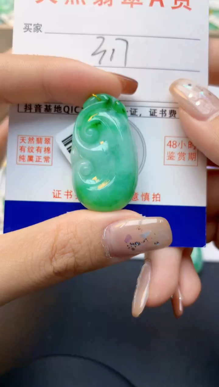 颈饰未镶嵌翡翠天然缅甸A货翡翠百元以上9元证书费自理