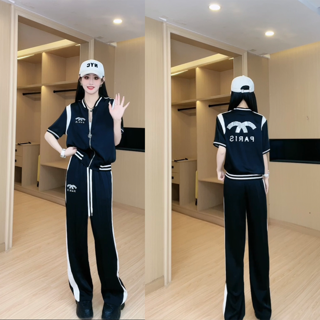 【微微淑女】夏季时尚显瘦洋气减龄休闲百搭气质套装
