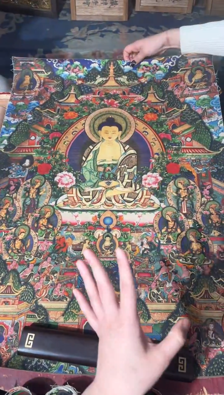 卷轴画龙妹的唐卡tk16