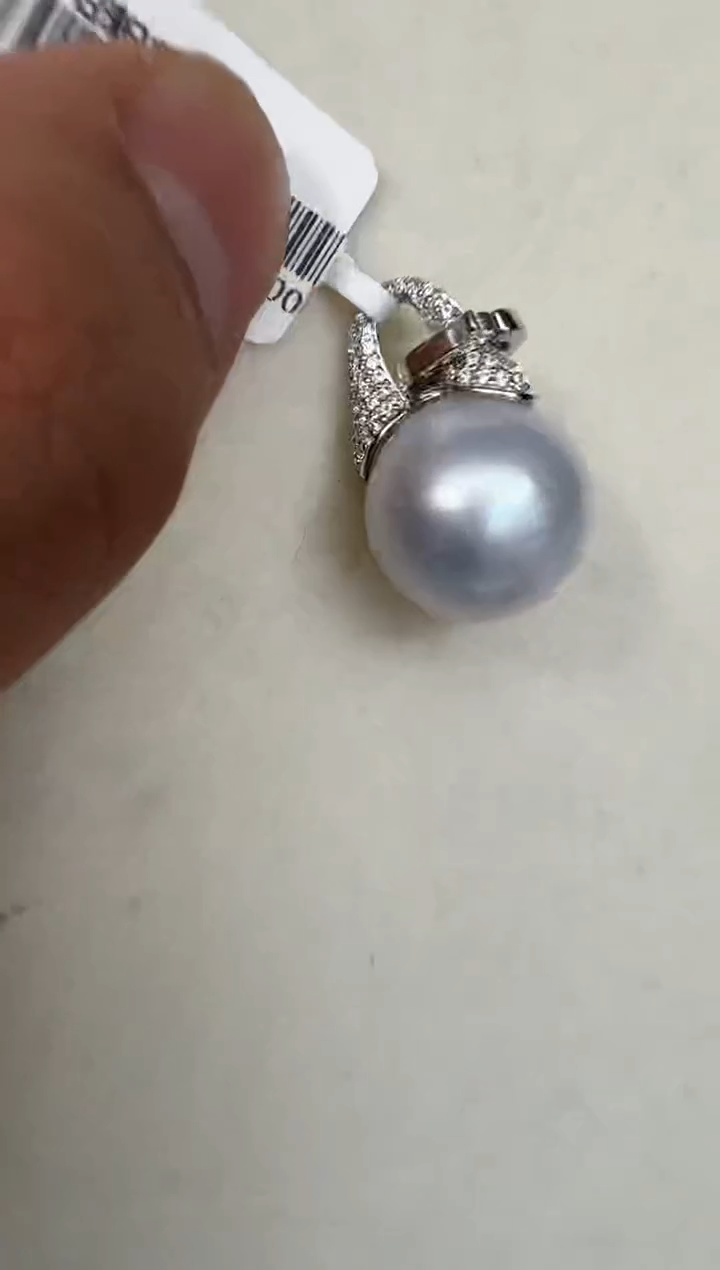 颈饰银S925镶嵌海水珍珠吊坠