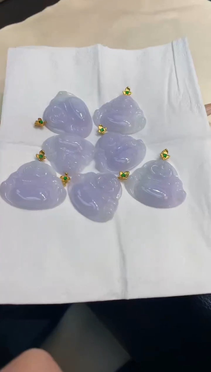 翡翠18K金镶嵌吊坠(不含链)多样性发货